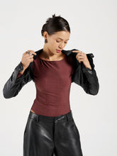 Matte PU Leather Ultra Cropped Full Sleeves Top