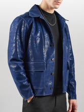 Leatherite Contrast Stitch Shirt Jacket