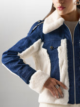 Arctic Blue Faux Fur Denim Jacket