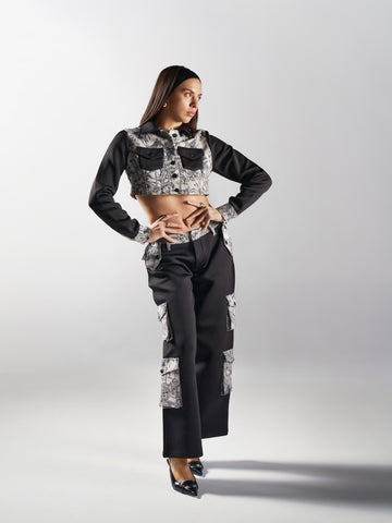 Jacquard Wide Leg Pants