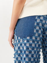 Fringe Denim with Double Crossover Waistband