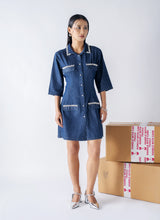 Embellished DENIM SHIRT DRESS