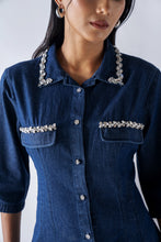 Embellished DENIM SHIRT DRESS