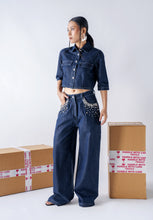 Silver Dust embellished Denim pants