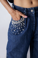 Silver Dust embellished Denim pants