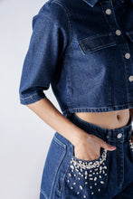 Silver Dust embellished Denim pants