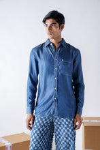 Tencel denim stictch line shirt