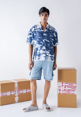 Denim tencel tie & dye shirt
