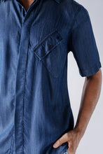 Demim tencel striped shirt