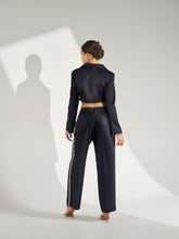 Tailored Cropped Blazer with Embellishment