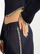 Tailored Cropped Blazer with Embellishment