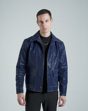 Leatherite Contrast Stitch Shirt Jacket